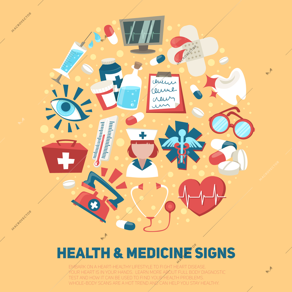 Hospital medical and ambulance signs composition health care concept vector illustration