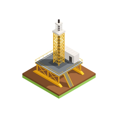 Natural resources isometric composition with image of oil platform vector illustration