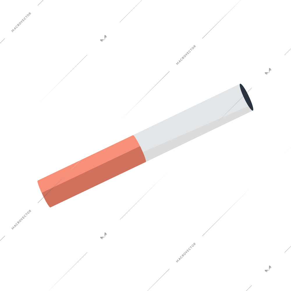 Addiction composition with flat isolated image of partly smoked cigarette vector illustration