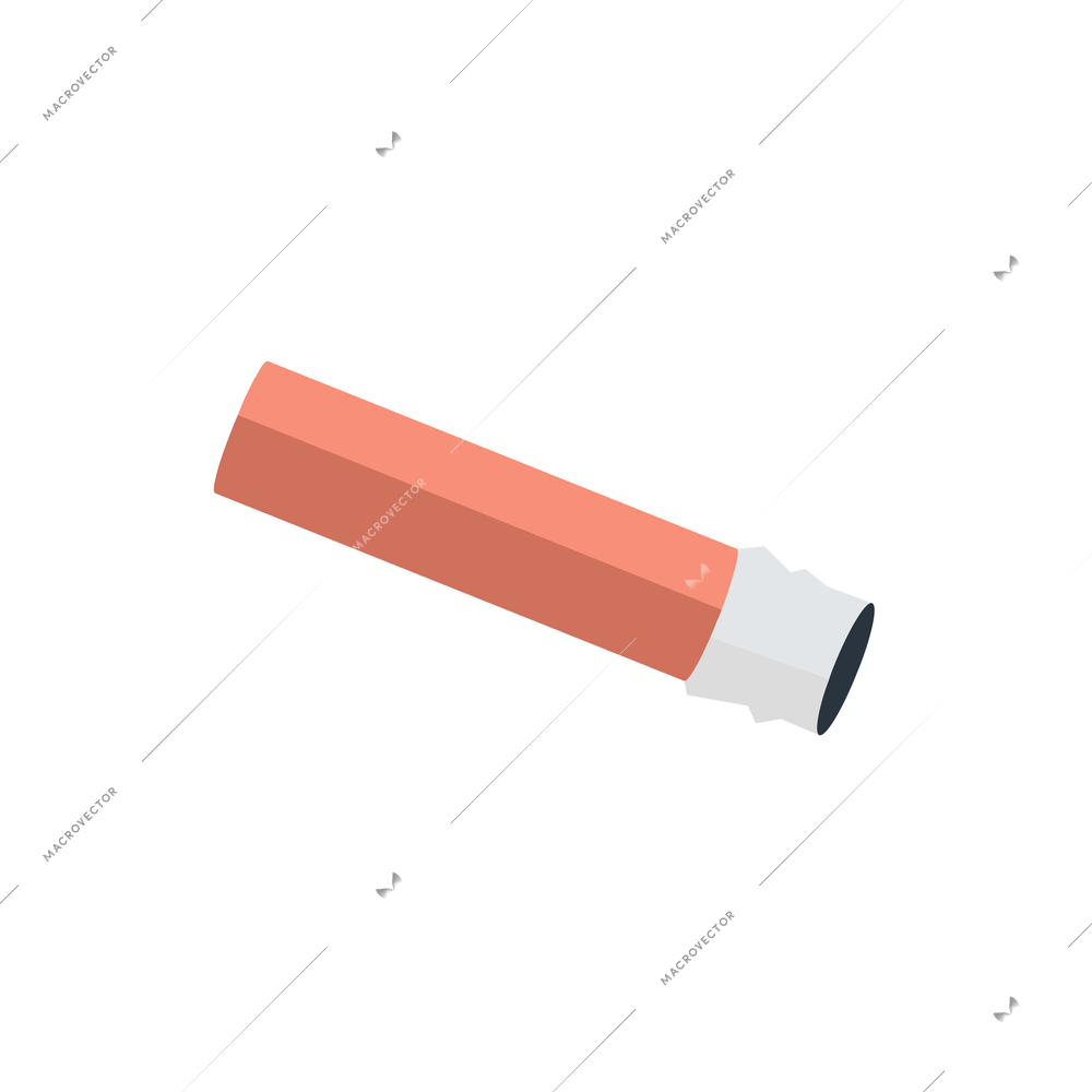 Addiction composition with isolated image of cigarette stub on blank background vector illustration