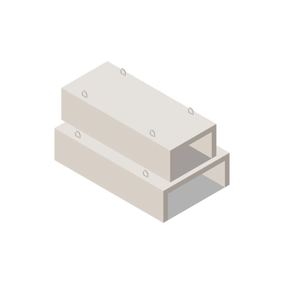 Concrete cement production isometric composition with ready goods for construction needs vector illustration