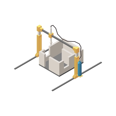 Concrete cement production isometric composition with factory extraction equipment vector illustration