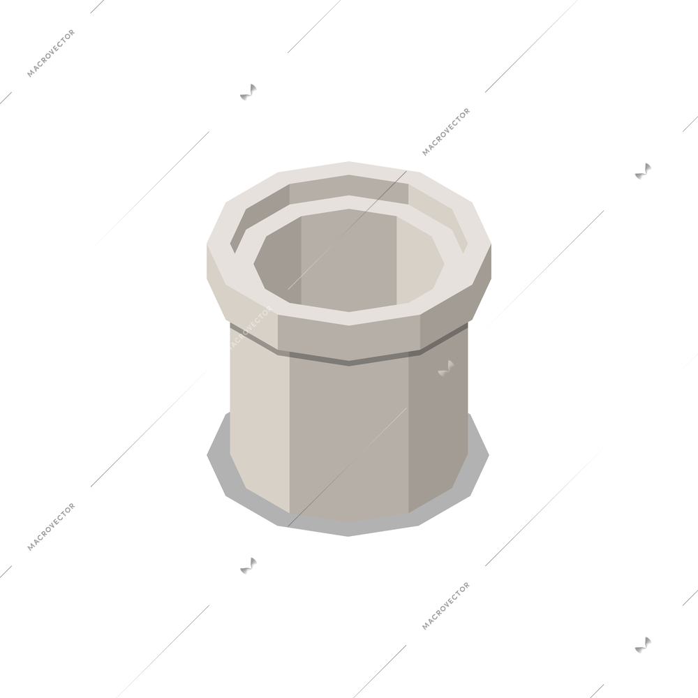 Concrete cement production isometric composition with ready goods for construction needs vector illustration