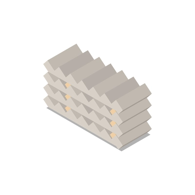Concrete cement production isometric composition with ready goods for construction needs vector illustration