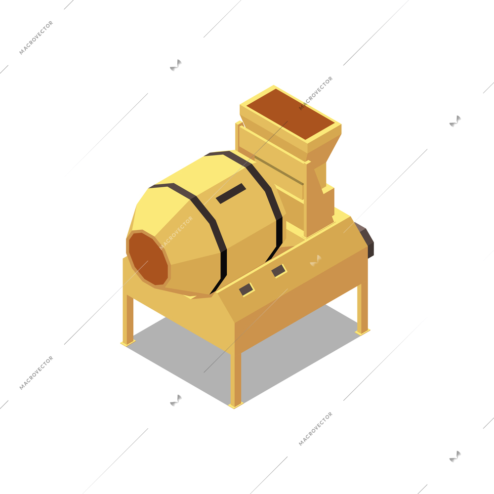 Concrete cement production isometric composition with factory extraction equipment vector illustration