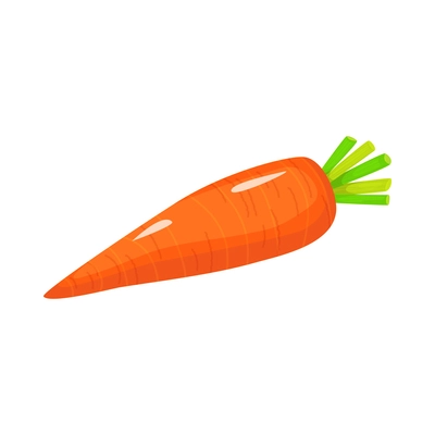 Sliced vegetables composition with flat isolated image of whole ripe carrot vector illustration