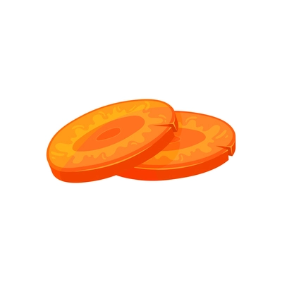 Sliced vegetables composition with flat isolated image of slices of carrot vector illustration