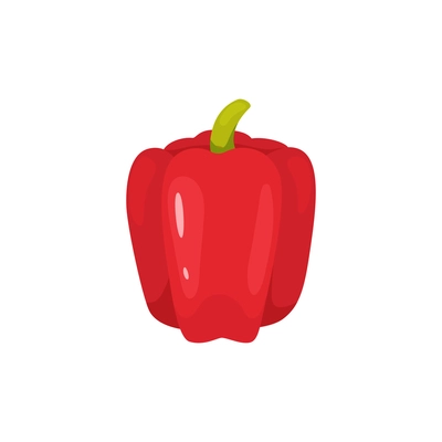 Sliced vegetables composition with flat isolated image of whole pepper vector illustration