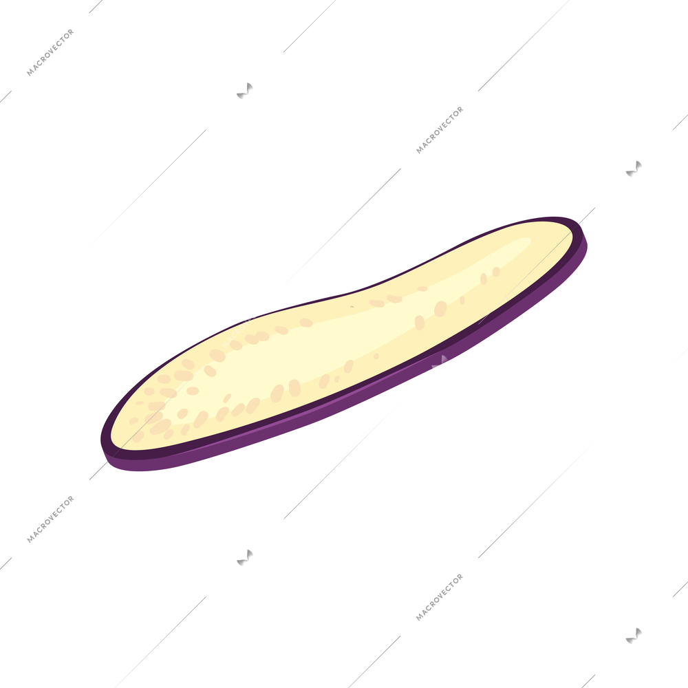 Sliced vegetables composition with flat isolated image of half purple cabbage cut through vector illustration