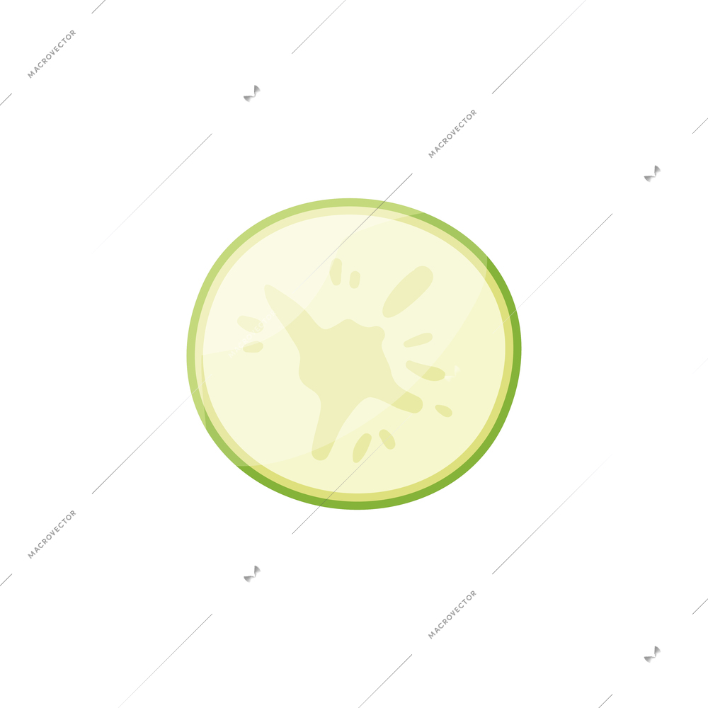 Sliced vegetables composition with flat isolated image of half green cabbage front view vector illustration