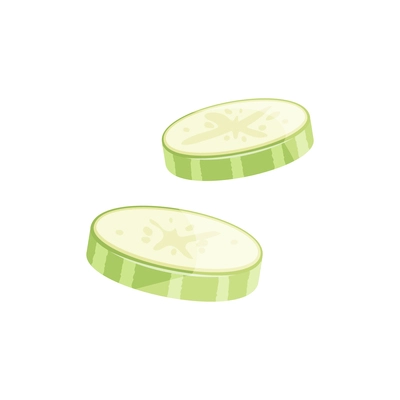 Sliced vegetables composition with flat isolated image of flying green cabbage slices vector illustration