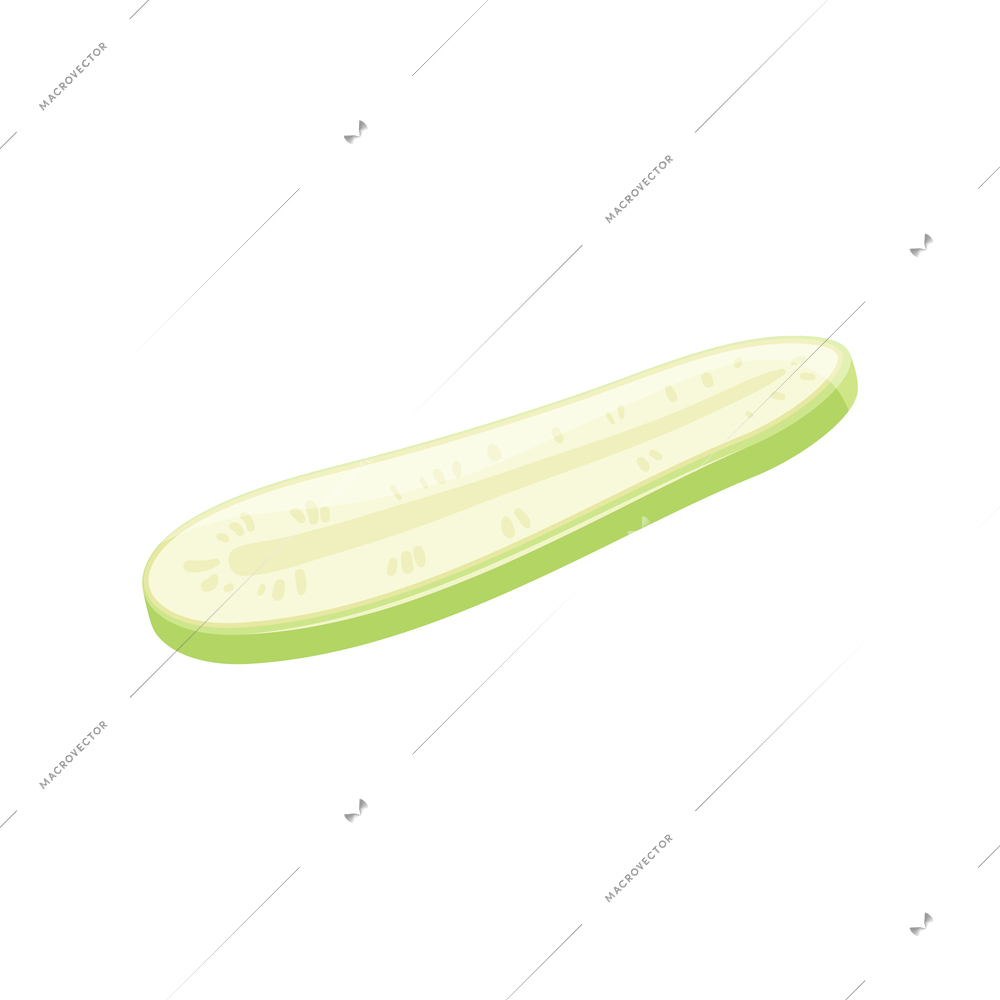 Sliced vegetables composition with flat isolated image of half green cabbage cut through vector illustration