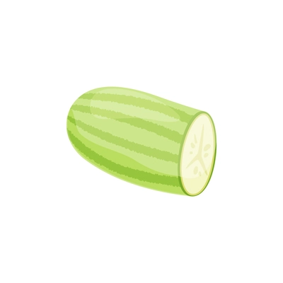 Sliced vegetables composition with flat isolated image of half green cabbage vector illustration