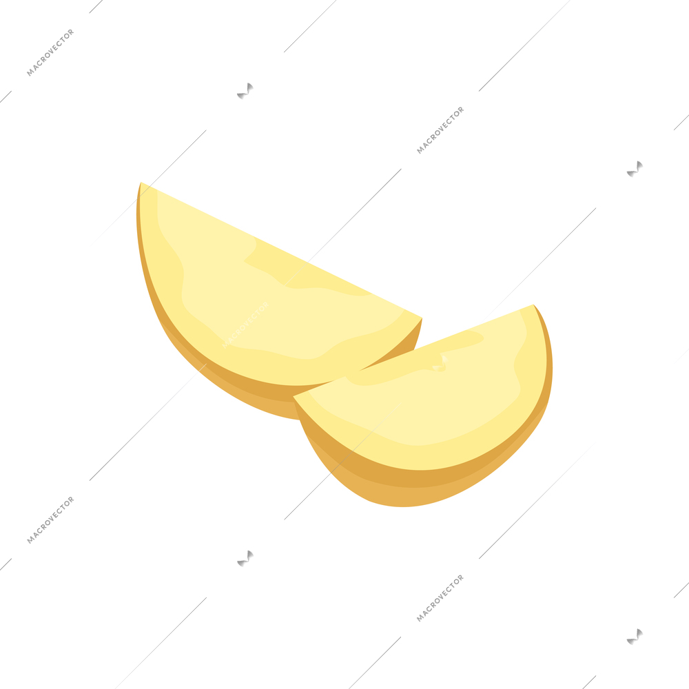 Sliced vegetables composition with flat isolated image of sliced potato vector illustration