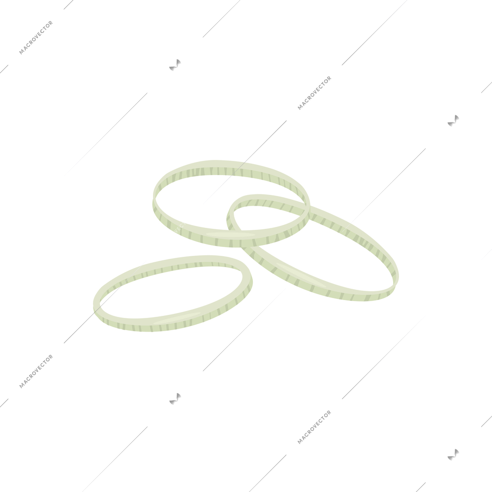 Sliced vegetables composition with flat isolated image of flying rings of onion vector illustration