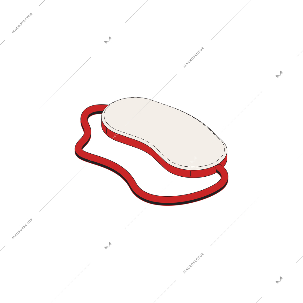 Sleep goods isometric icons composition with isolated image of sleeping mask with elastic band vector illustration