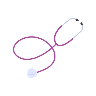 Pediatric checkup composition with isolated image of medical stethoscope with rubber wire vector illustration