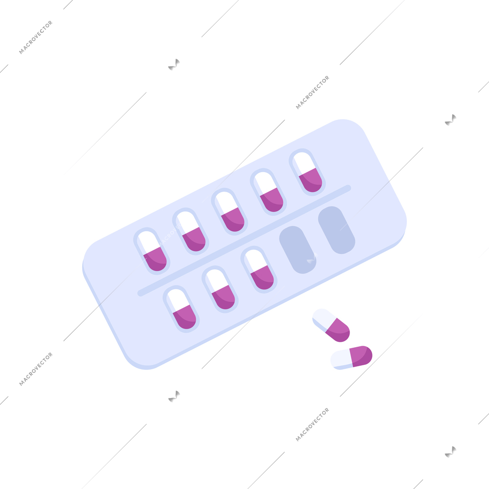 Pediatric checkup composition with pack of colorful pills with blister vector illustration