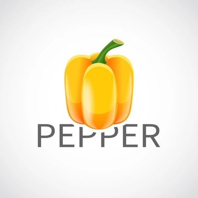 Yellow bell pepper ripe fresh paprika background vector illustration