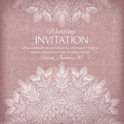 Ornamental invitation silver and pastel colors vector illustration