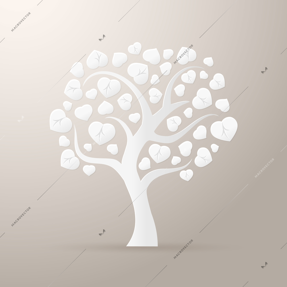 Paper tree icon poster isolated vector illustration