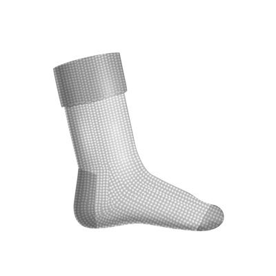 Realistic socks composition with isolated image of grey sock with mid calf on blank background vector illustration