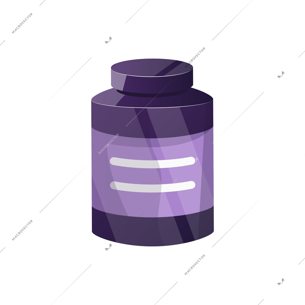 Bodybuilding composition with isolated image of protein cocktail can vector illustration