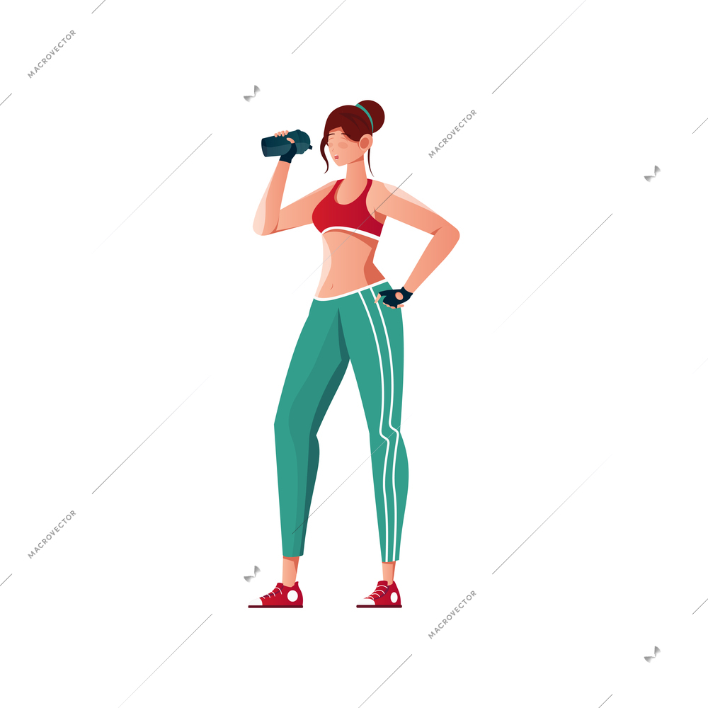 Bodybuilding composition with isolated human character of muscular woman holding dumbbells vector illustration