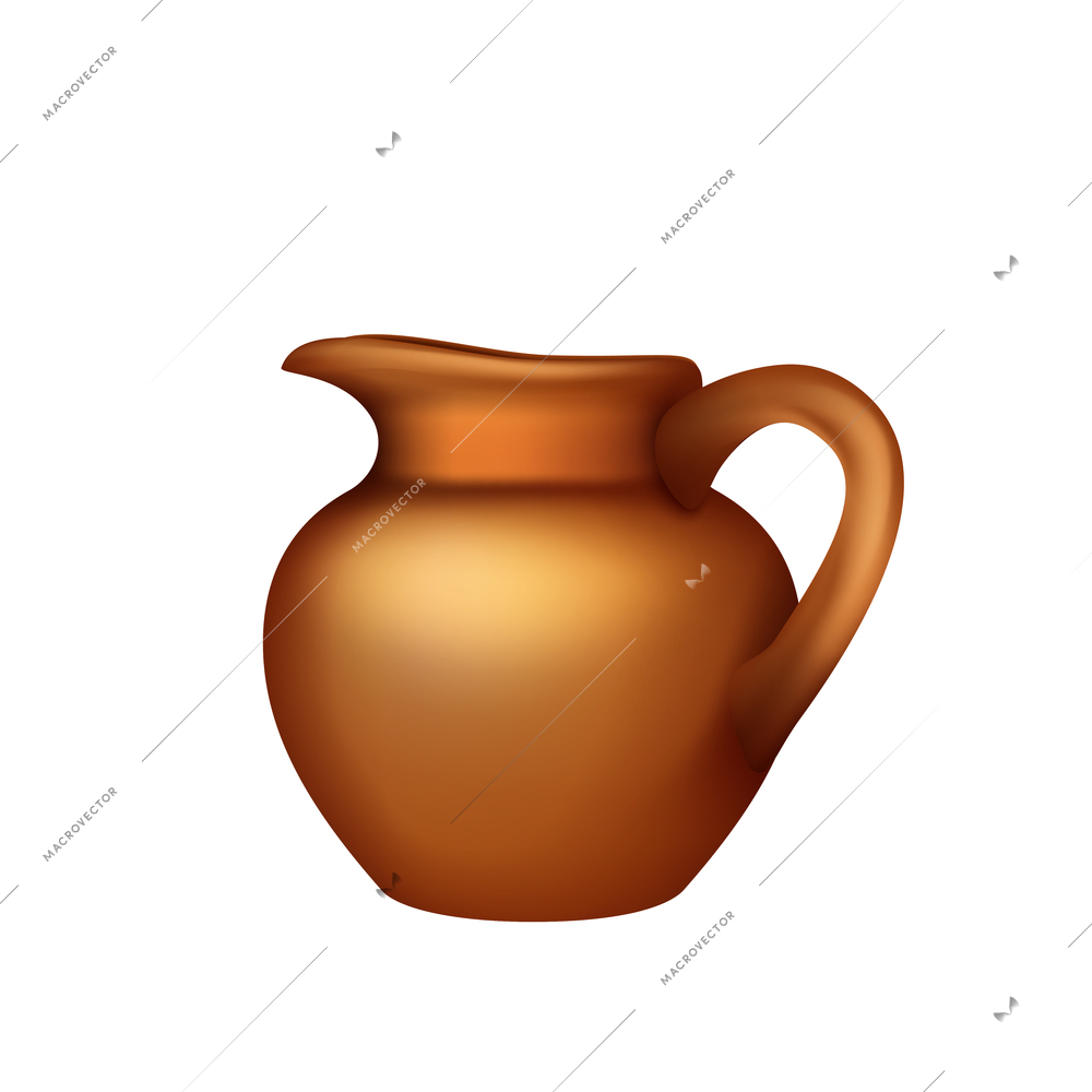 Realistic ceramic jar on white background vector illustration