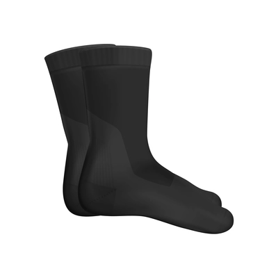 Realistic socks composition with pair of black socks on blank background vector illustration