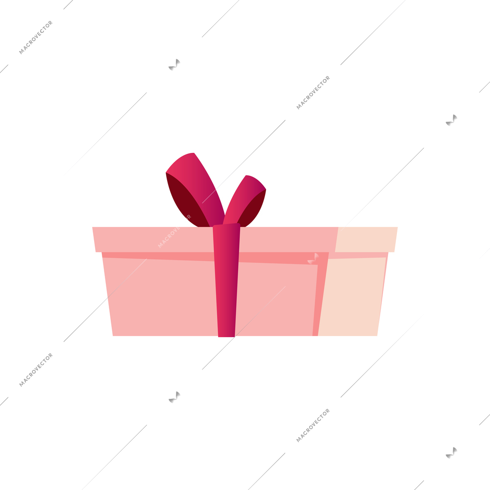 International thank you day flat composition with isolated image of gift box on blank background vector illustration