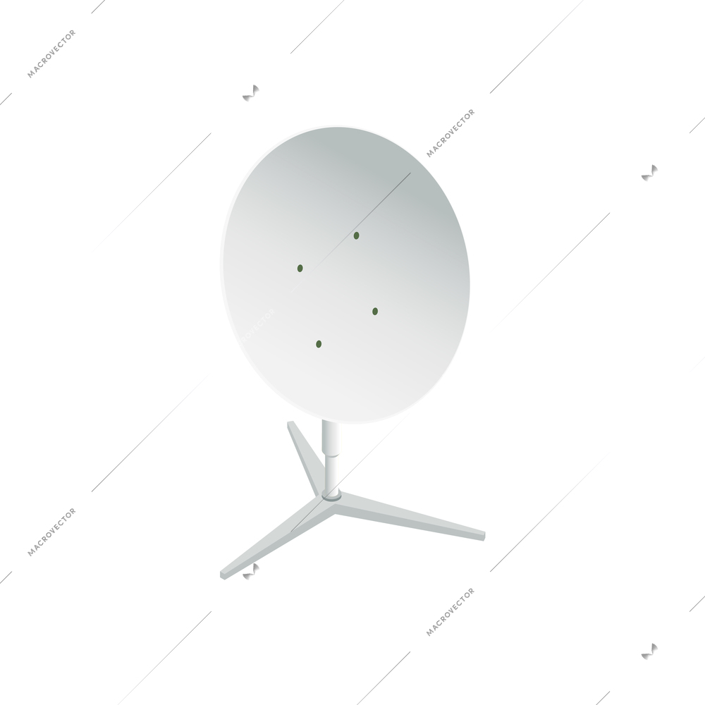 5g high speed internet isometric composition with isolated image of satellite dish vector illustration