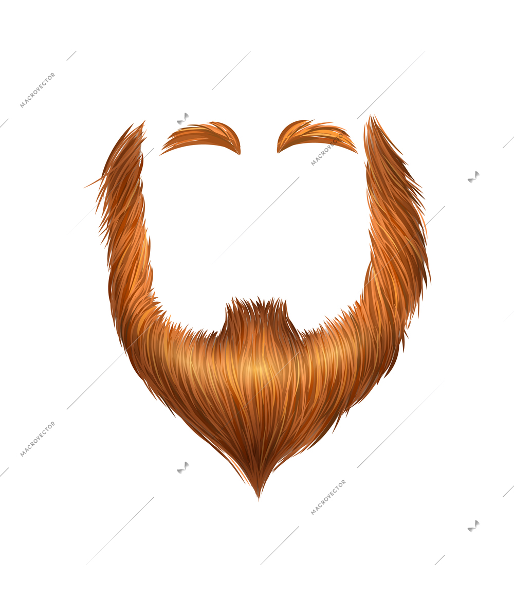 Realistic saint patrick day composition with isolated image of fake beard on blank background vector illustration