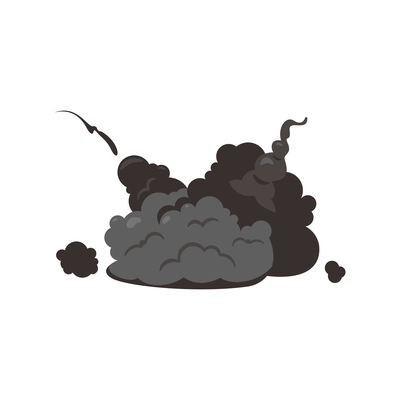 Bomb explosion fire bang amination composition with clouds of black smoke on blank background vector illustration