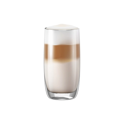 Coffee drinks realistic composition with transparent glass with coffee vector illustration