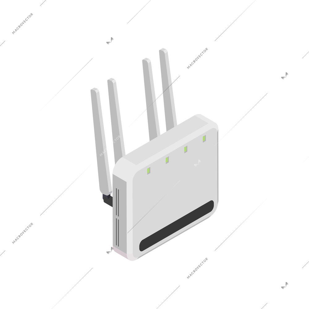 5g high speed internet isometric composition with isolated image of wireless router vector illustration