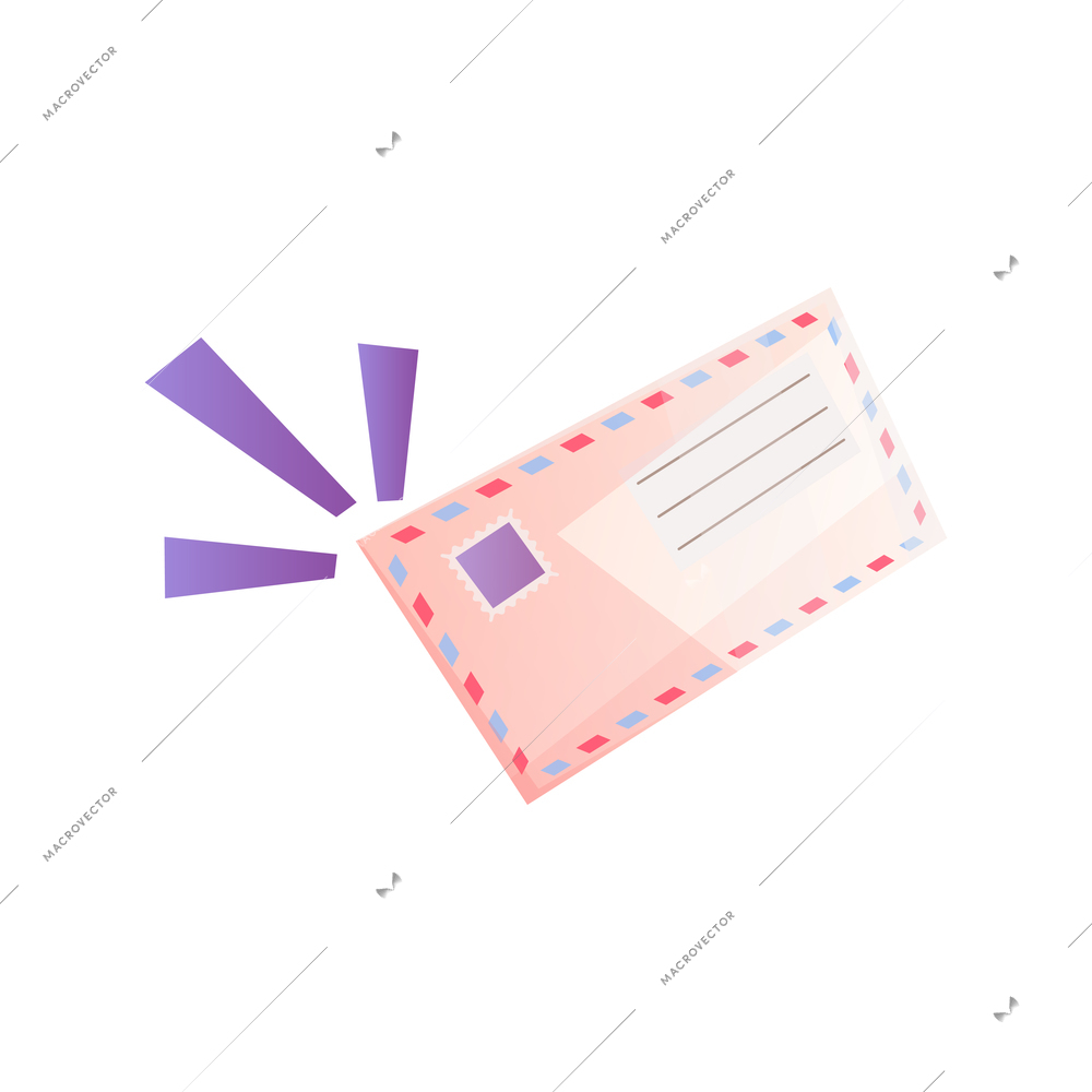 International thank you day flat composition with isolated image of letter envelope on blank background vector illustration