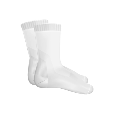 Realistic socks composition with pair of white socks on blank background vector illustration