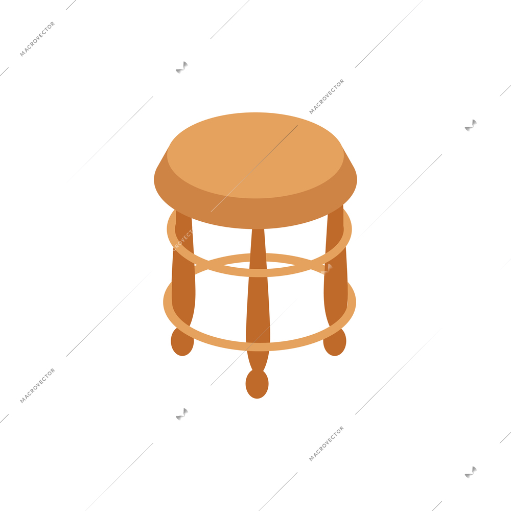 Pawn shop isometric composition with isolated image of vintage chair vector illustration