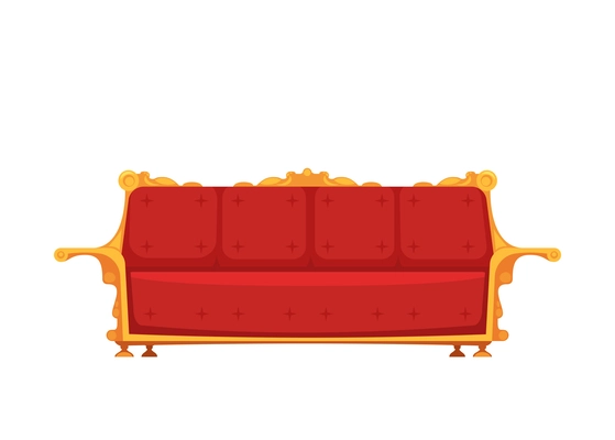 Old library interior composition with isolated image of antique sofa vector illustration