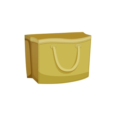 Shopping bag basket composition with isolated image of empty fabric bag vector illustration