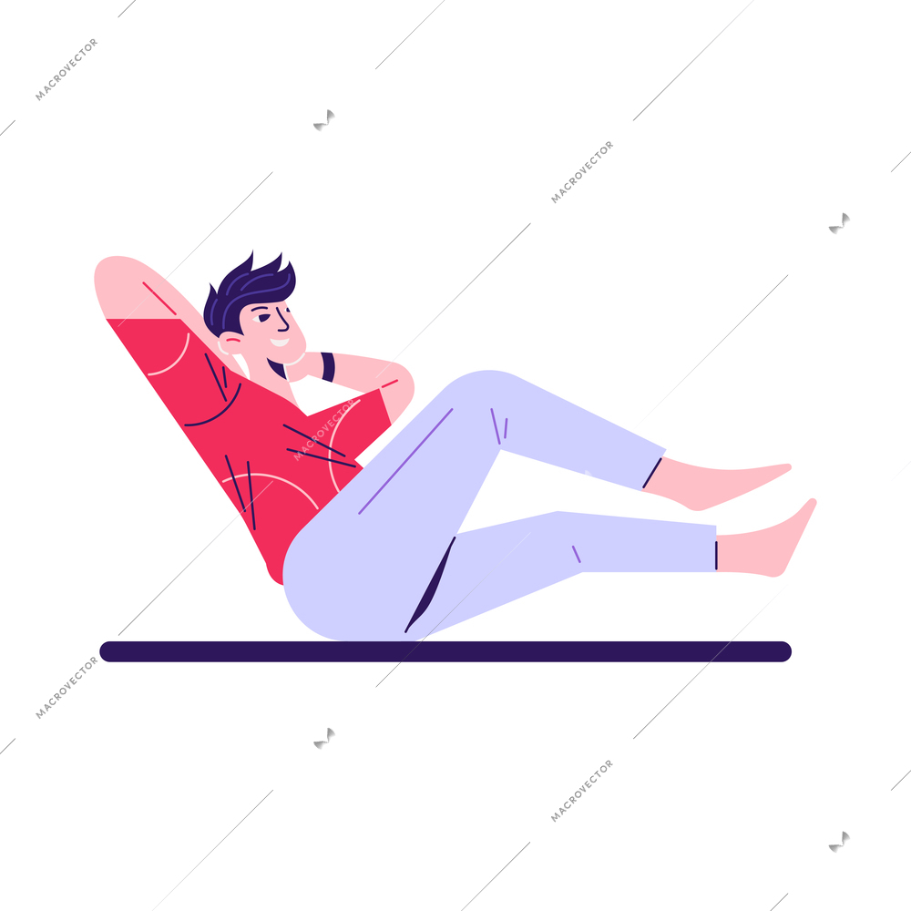 Man woman daily routine composition with character of relaxing man vector illustration