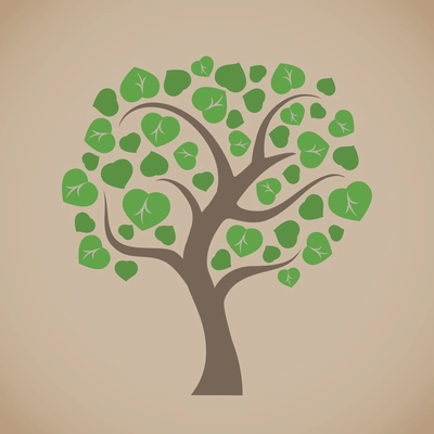 Simple vector tree icon isolated vector illustration