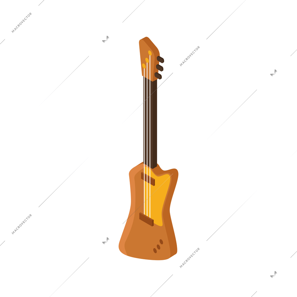 Pawn shop isometric composition with isolated image of electric guitar vector illustration