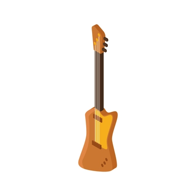 Pawn shop isometric composition with isolated image of electric guitar vector illustration