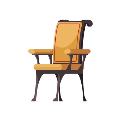 Old library interior composition with isolated image of antique chair vector illustration