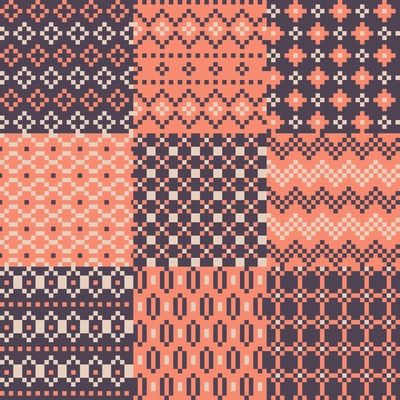 Color pixel set of background vector illustration