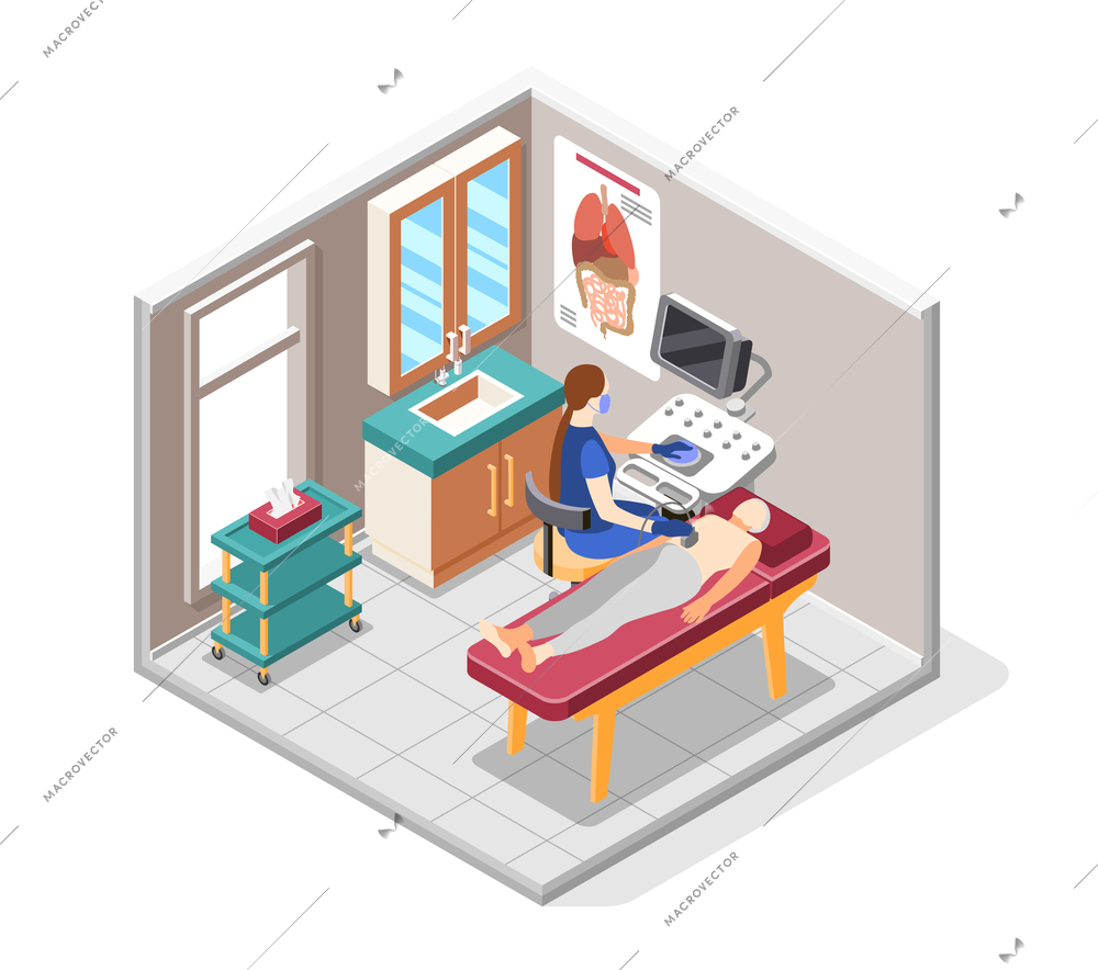 World cancer day isometric concept with examination symbols vector illustration
