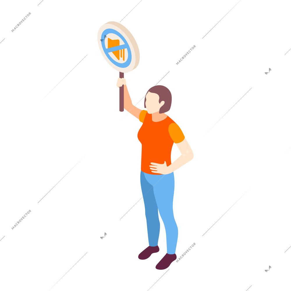 Noise acoustic pollution icon with human character on white background 3d vector illustration