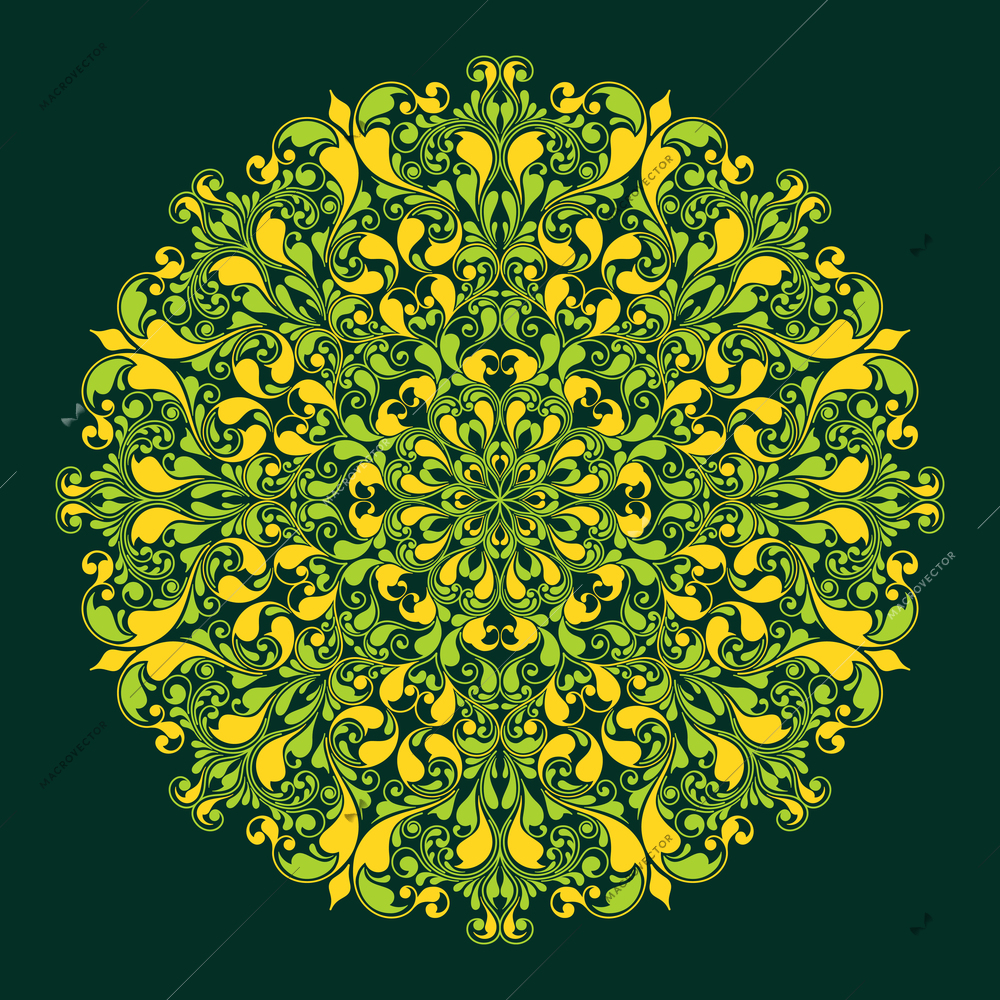 Ornamental round pattern in islamic style isolated vector illustration